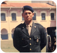 Major Vitor Santos durante sua formação militar