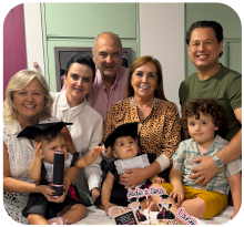 Major Vitor Santos em encontro com familiares