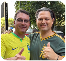 Major Vitor Santos com Flávio Bolsonaro